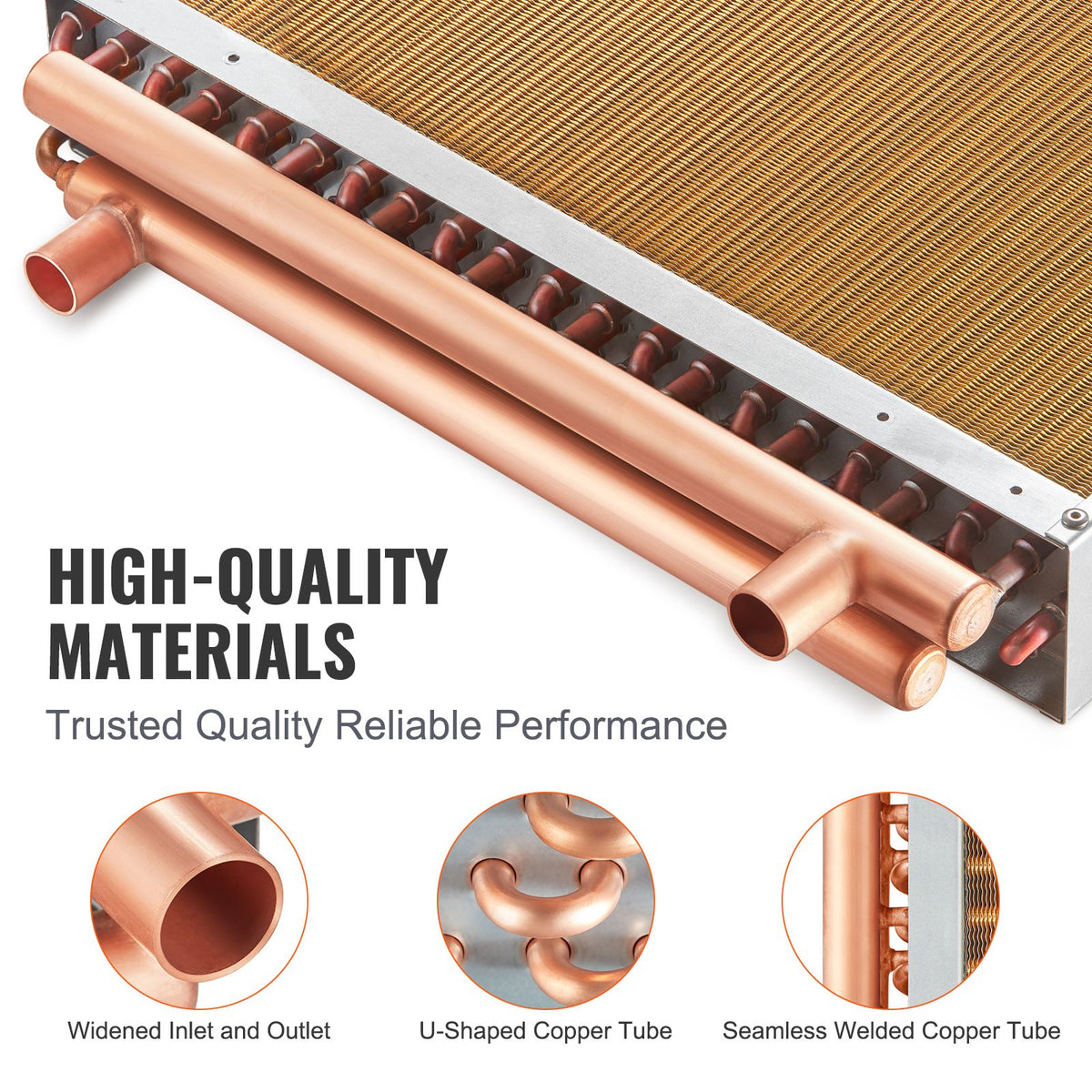 20"x 20" Heat Exchanger Water to Air 3-Row 3/8" Copper Ports 242 Fins