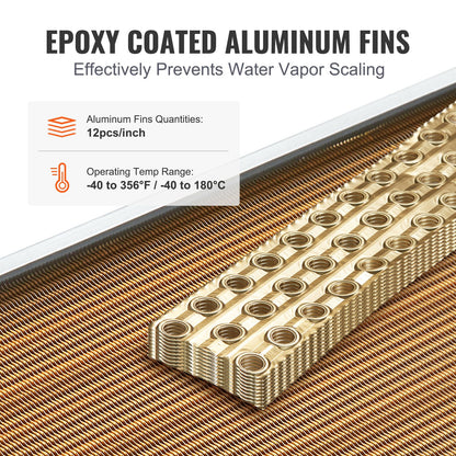 20"x 20" Heat Exchanger Water to Air 3-Row 3/8" Copper Ports 242 Fins