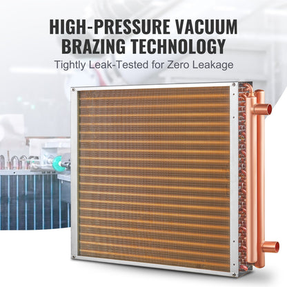 20X 20 Heat Exchanger Water To Air 3-Row 3/8 Copper Ports 242 Fins