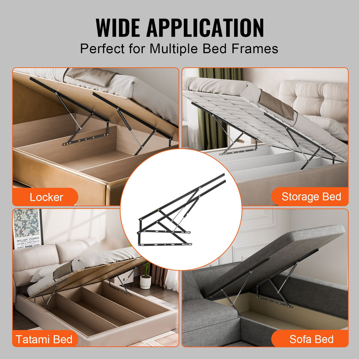 Bed Lift 59X71 In Compatible Bed Size 154 Lbs Load Diy Wall Bed