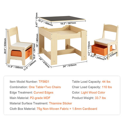 Kids Table Set Wooden Activity