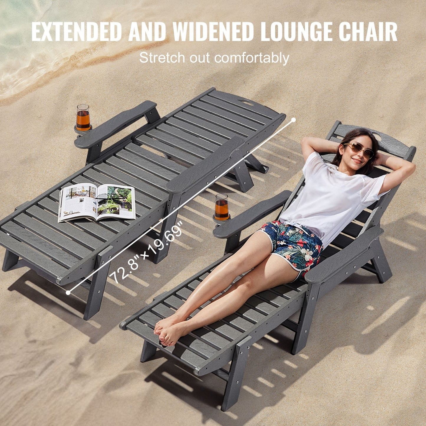 Outdoor Chaise Lounge 6 Position