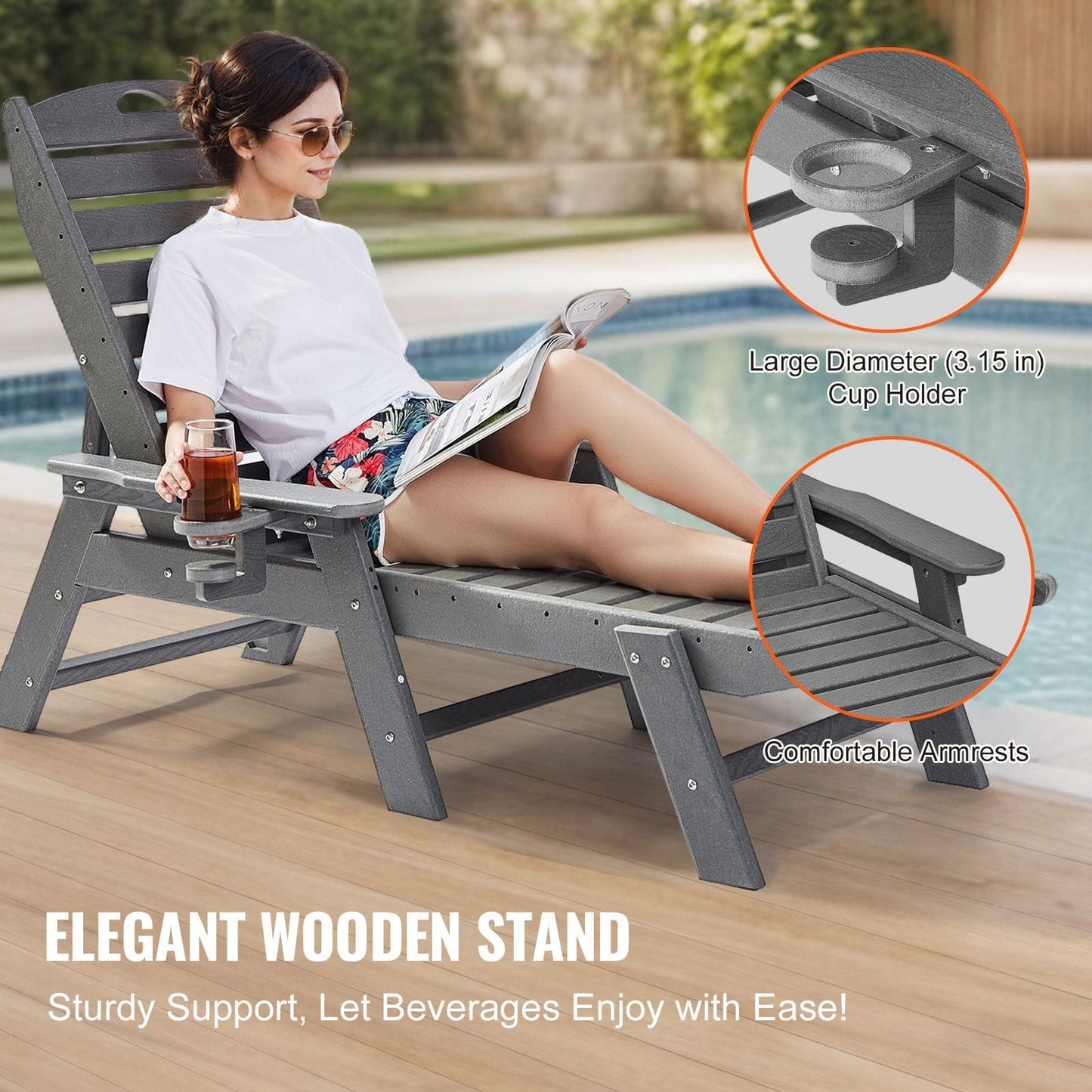 Outdoor Chaise Lounge 6 Position