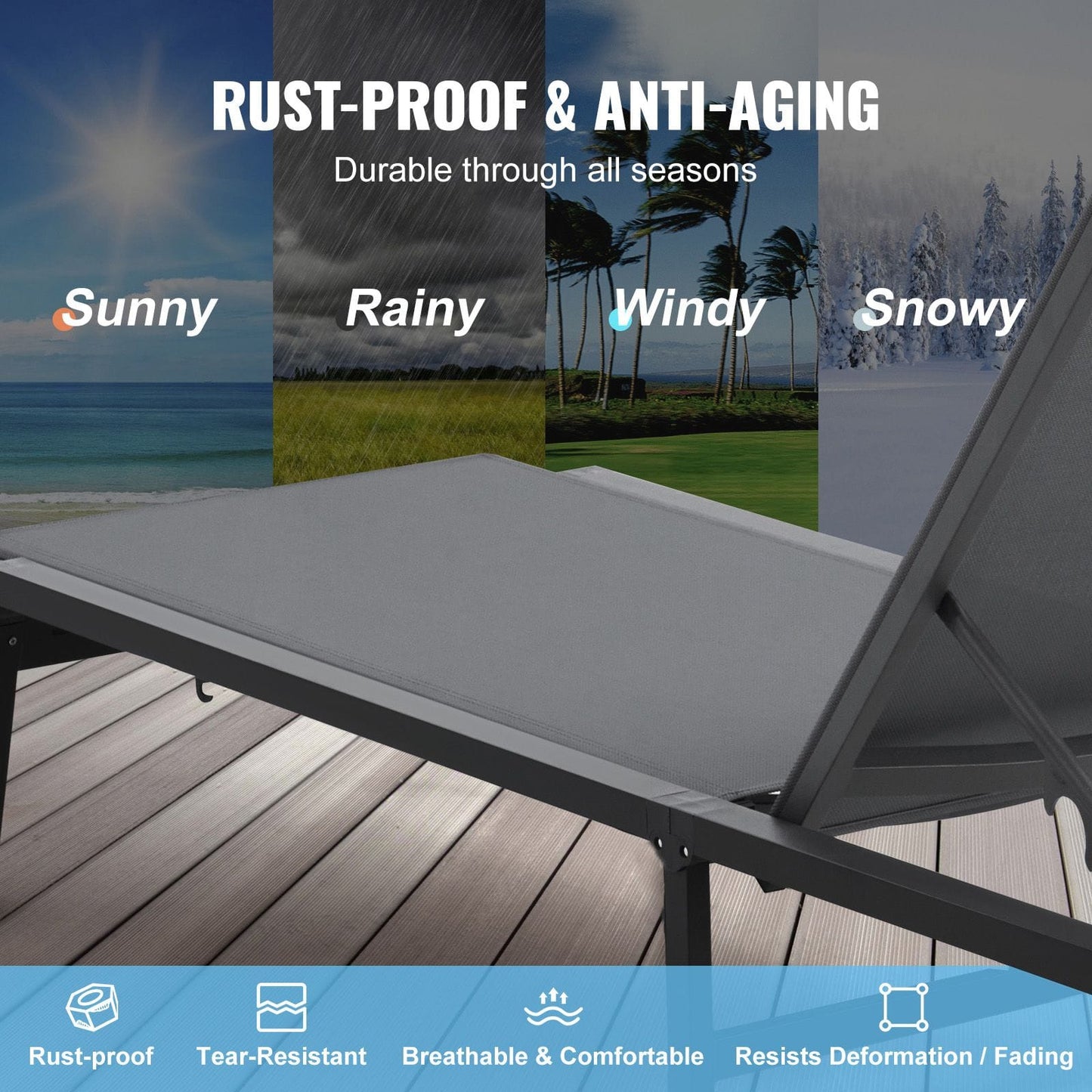 Outdoor Chaise Lounge Adjustable Chair