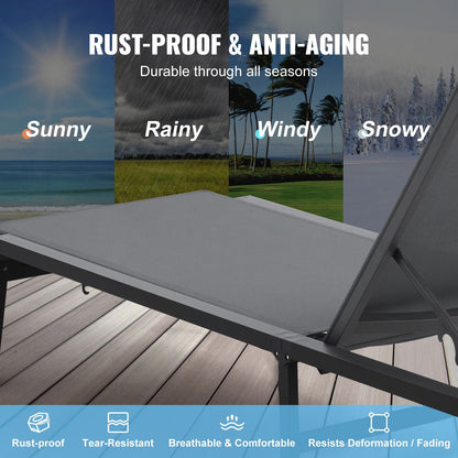 Outdoor Chaise Lounge Adjustable Chair