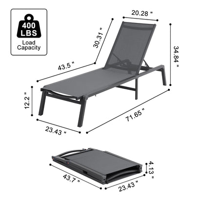 Outdoor Chaise Lounge Adjustable Chair