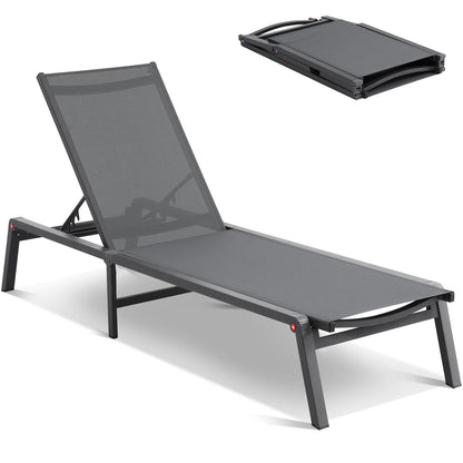 Outdoor Chaise Lounge Adjustable Chair