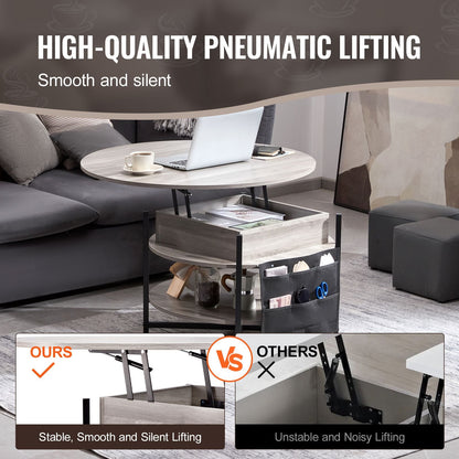 Round Coffee Table Adjustable Height