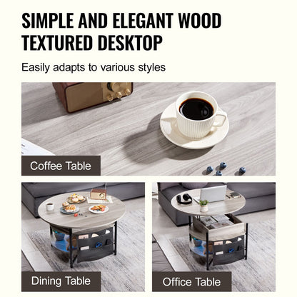 Round Coffee Table Adjustable Height