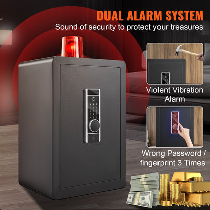 Safe 2.2 Cubic Feet Home Safe Steel For Cash Gold 15.75X13X23.6 Inch