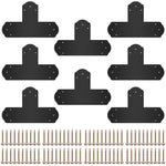 Black T Mending Plate T-Shape 8 Pcs 6 Flat Connector Post To Beam