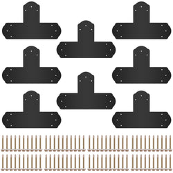 Black T Mending Plate T-Shape 8 Pcs 6 Flat Connector Post To Beam