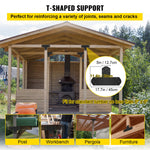 Black T Mending Plate T-Shape 8 Pcs 6 Flat Connector Post To Beam