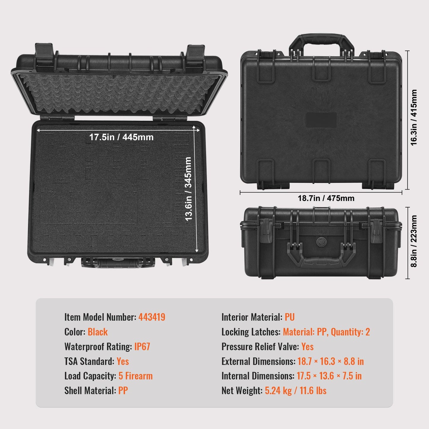 Pistol Case With Pre Cut Lining