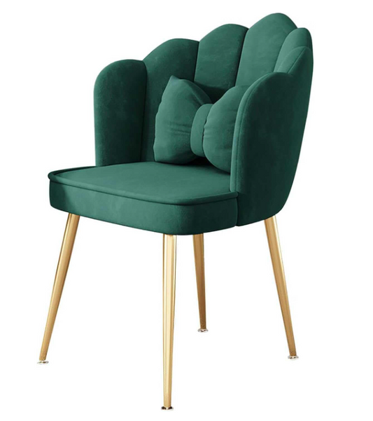Velvet Living Room Chair Set Of 2 Pcs - Green Velvet Upholstery