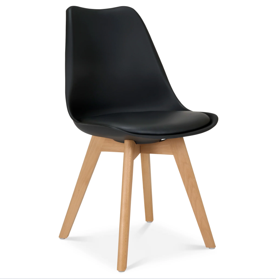 Dining Chair 4 Pcs Set Dining Chair - Yellow Wooden Frame Pu