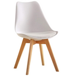 Dining Chair 4 Pcs Set Dining Chair - Yellow Wooden Frame Pu