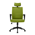 High Back Executive Pu Office Chair - Green Gas Lift Storage Fabric