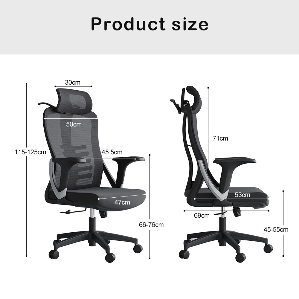 New Choice High Back Ergonomic Mesh Office Chair Gas Lift Storage