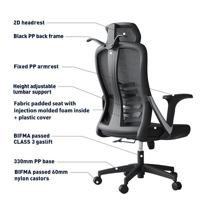 New Choice High Back Ergonomic Mesh Office Chair Gas Lift Storage