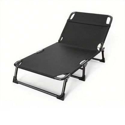 Folding Lounger Zero Gravity Recliner Garden Sun Chair - Black