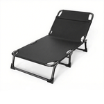 Folding Lounger Zero Gravity Recliner Garden Sun Chair - Black