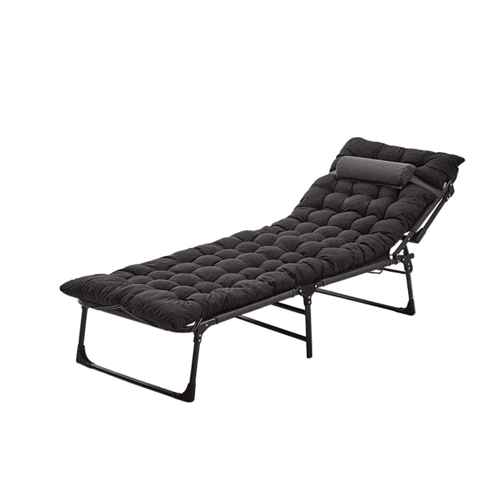 Folding Lounger Zero Gravity Recliner Garden Sun Chair - Black