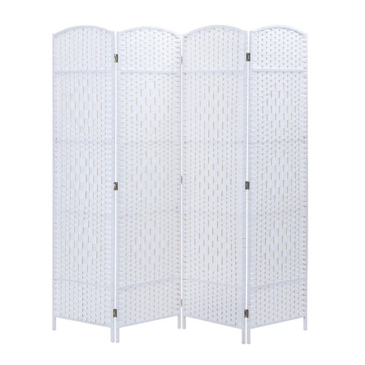 4 Panel Room Divider Decorative Folding Rattan Wicker Screen Room