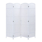 4 Panel Room Divider Decorative Folding Rattan Wicker Screen Room