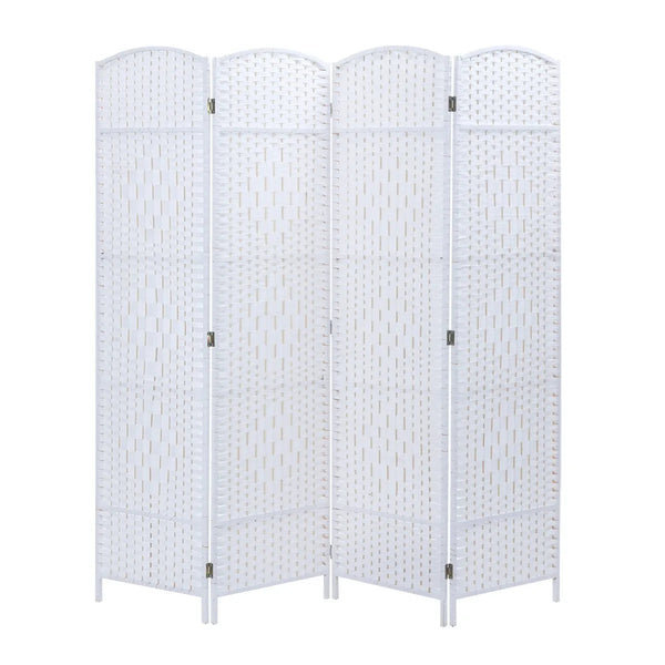  4 Panel Room Divider Decorative Folding Rattan Wicker Screen Room