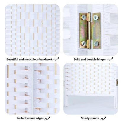 4 Panel Room Divider Decorative Folding Rattan Wicker Screen Room