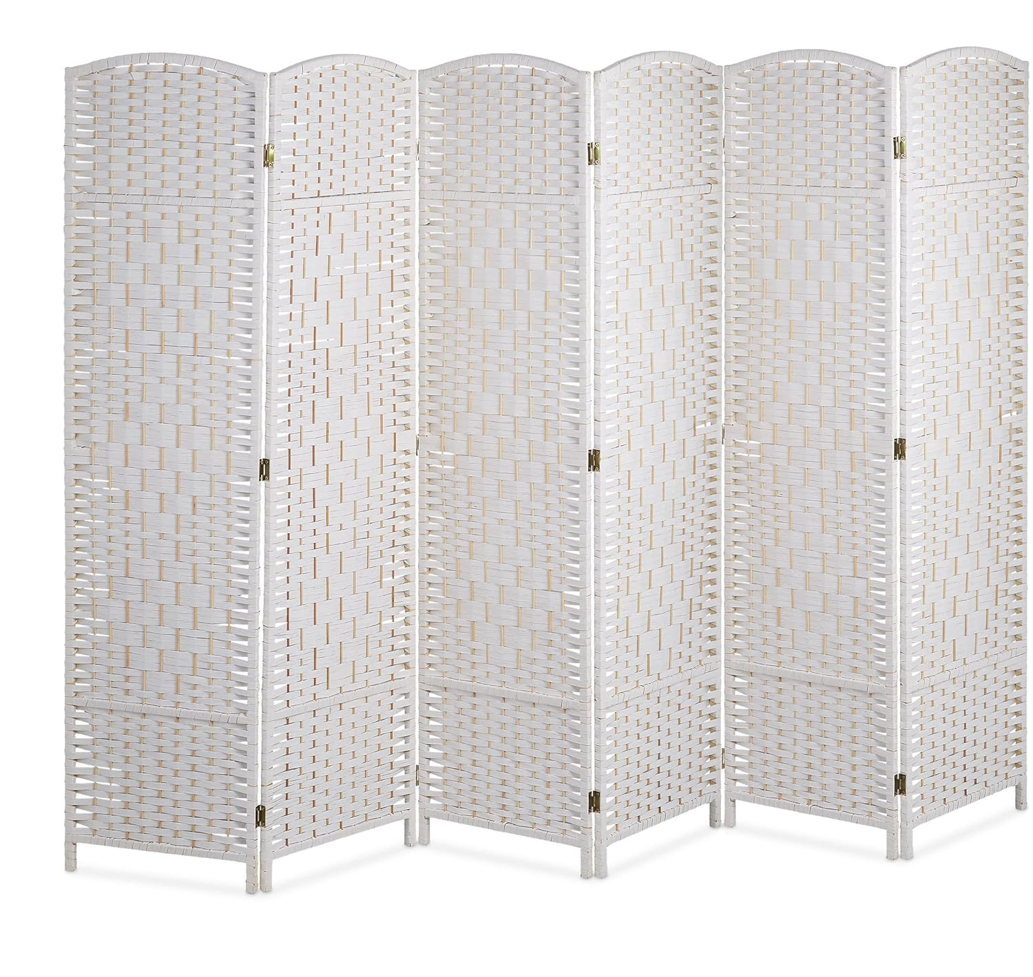 Folding Room Divider Screen 6 Panels For Home Or Office Wooden Frame