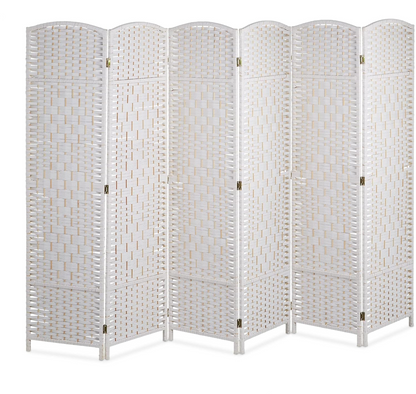 Folding Room Divider Screen 6 Panels For Home Or Office Wooden Frame