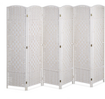 Folding Room Divider Screen 6 Panels For Home Or Office Wooden Frame