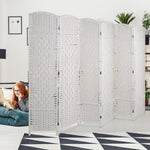 Folding Room Divider Screen 6 Panels For Home Or Office Wooden Frame