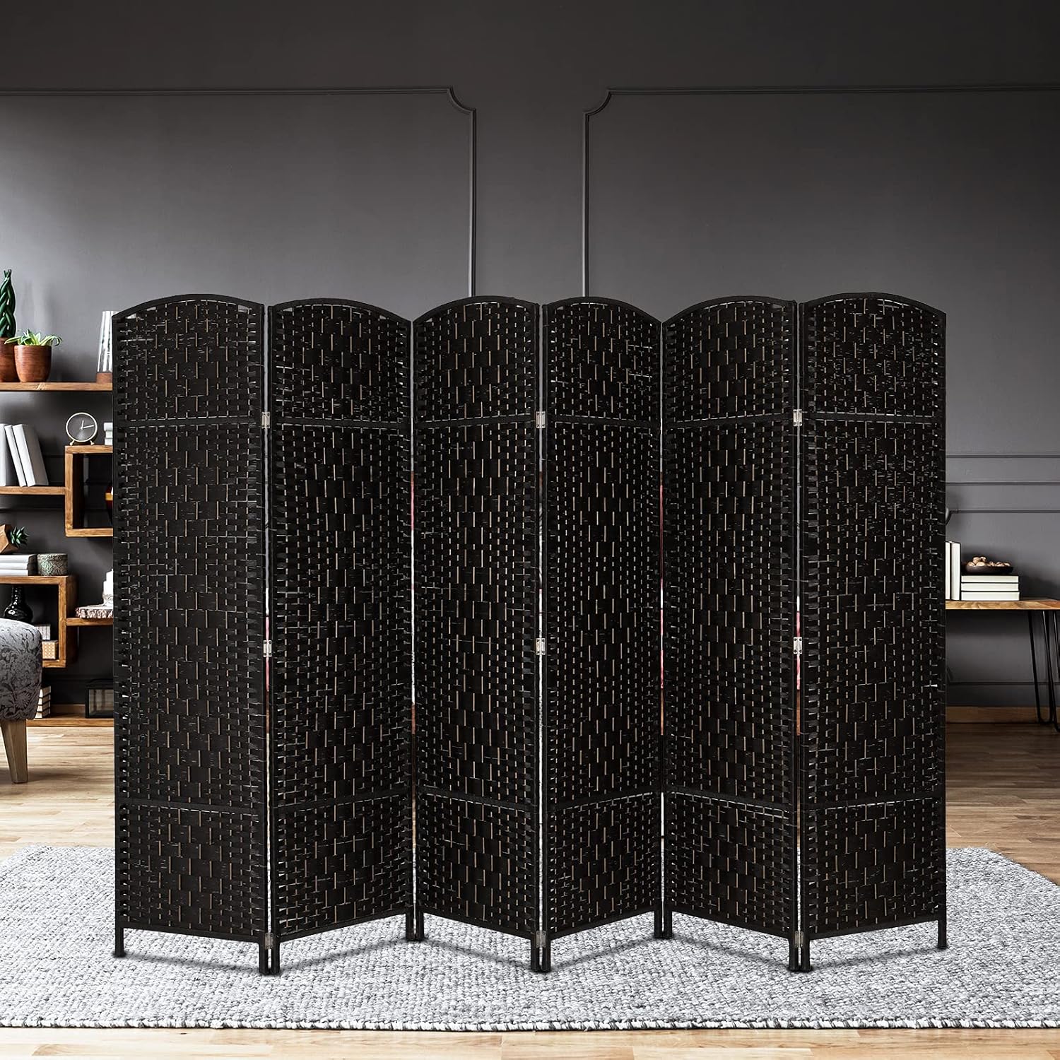 Portable Folding Room Divider Partition 6 Panel Privacy Screen