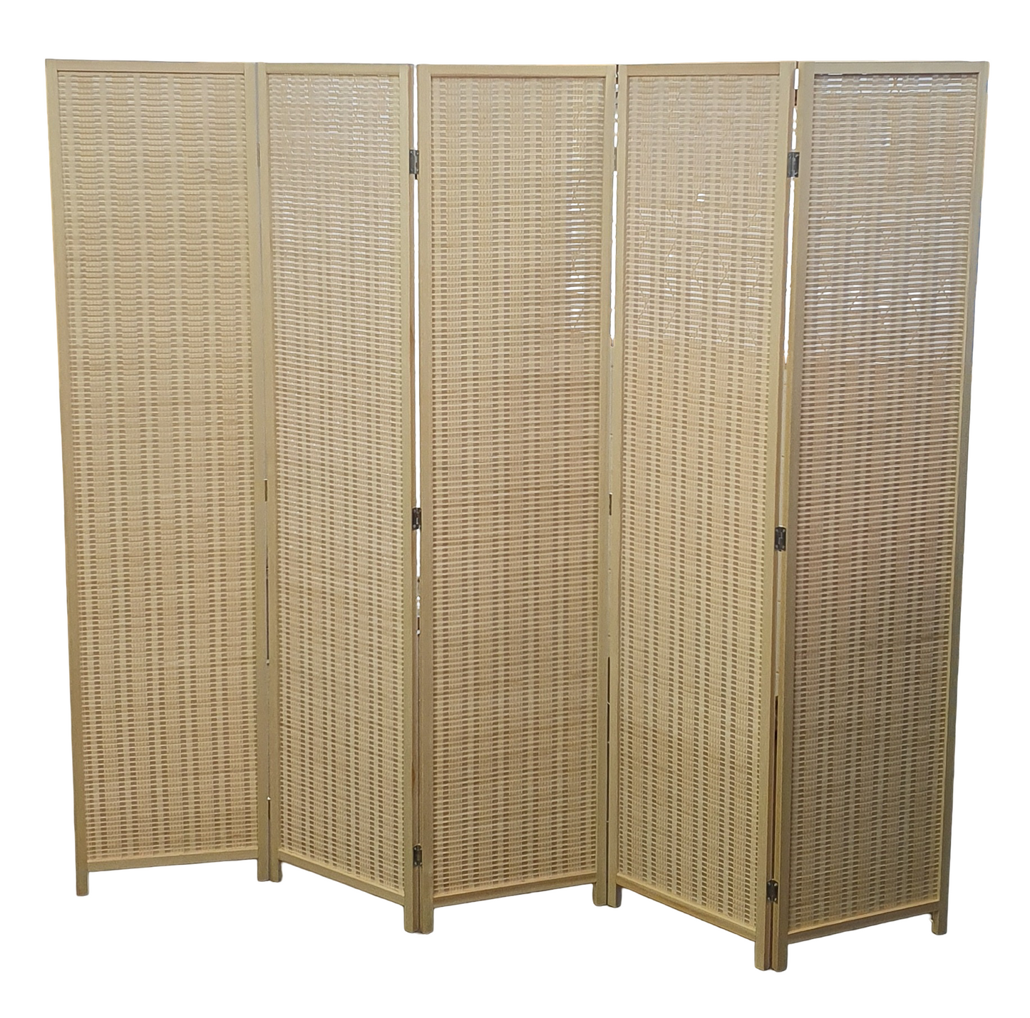 Bamboo Room Divider 5 Panel Folding Privacy Screen Storage Design