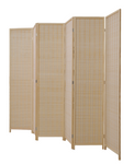 Bamboo Room Divider 5 Panel Folding Privacy Screen Storage Design