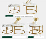Nesting Coffee Table Faux Marble Small Round Coffee Tables - White
