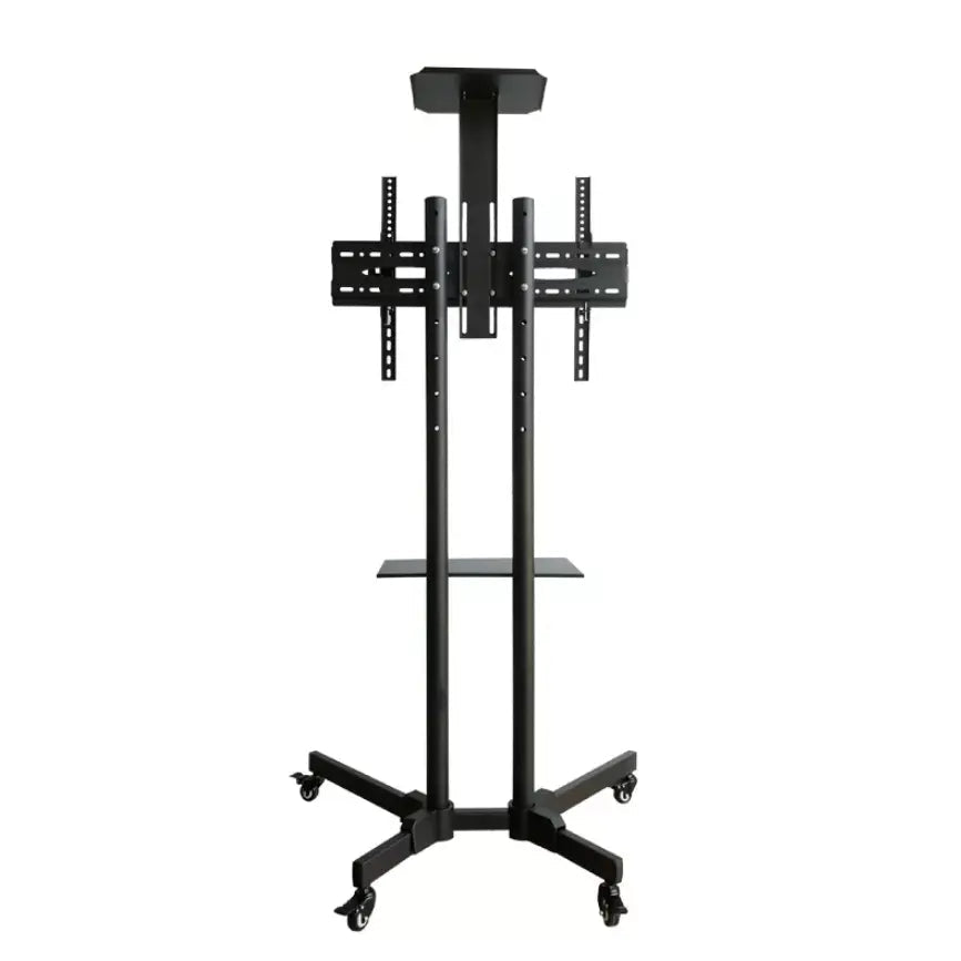 Universal Height Adjustable Rolling Double Tv Stand Cart Trolley 32