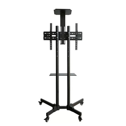 Universal Height Adjustable Rolling Double Tv Stand Cart Trolley 32