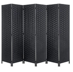Decorative Room Divider 6 Panel Folding Privacy Screen Storage