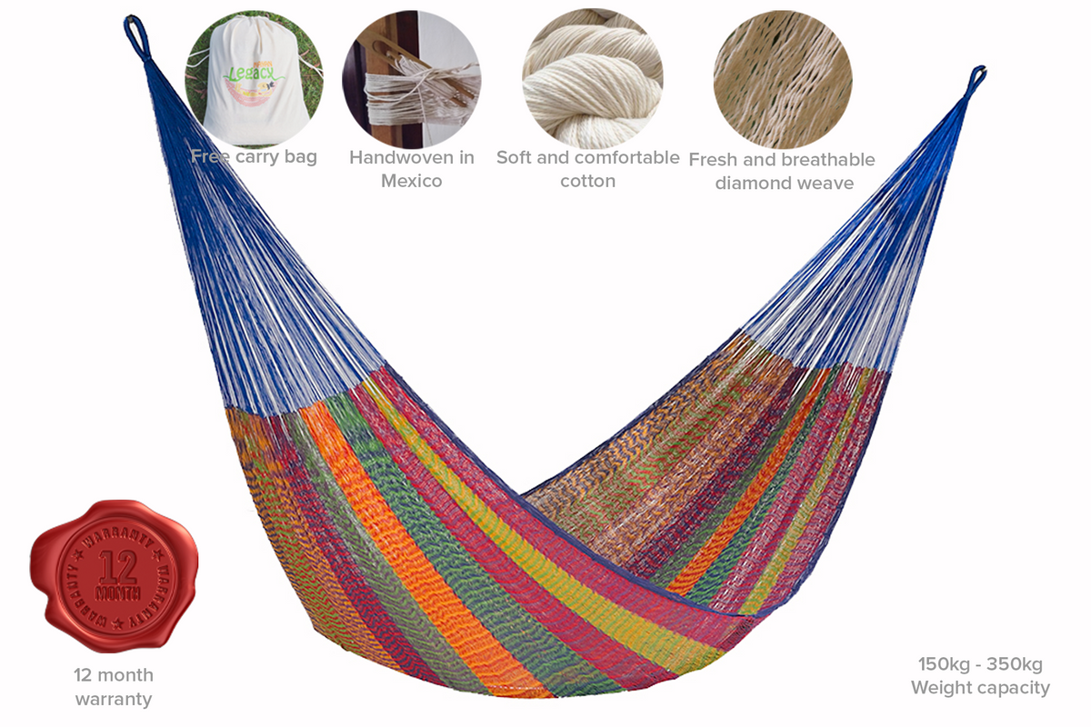 Queen Size Cotton Mexican Hammock in Mexicana Colour