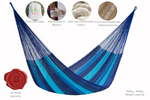 King Size Cotton Mexican Hammock in Caribbean Blue Colour
