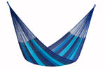 King Size Cotton Mexican Hammock in Caribbean Blue Colour