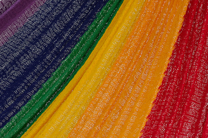 King Size Cotton Mexican Hammock in Rainbow Colour