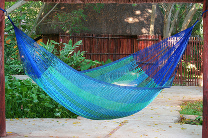 Mayan Legacy Jumbo Size Cotton Mexican Hammock in Caribe Colour