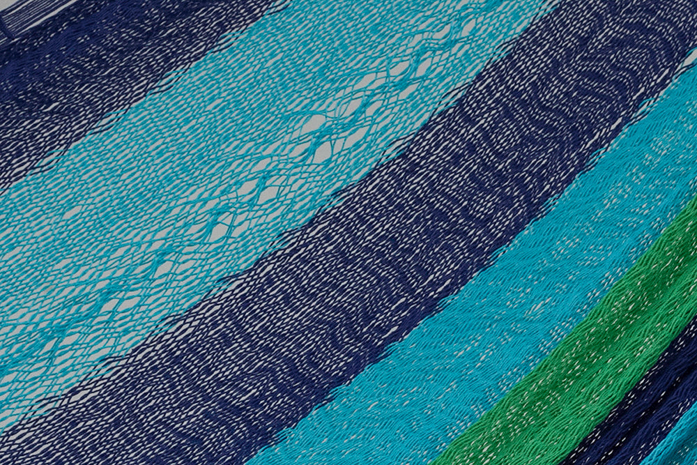Jumbo Size Cotton Mexican Hammock in Oceanica Colour