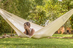 King Plus Size Nylon Mexican Hammock in Cream Colour