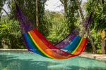 King Plus Size Nylon Mexican Hammock in Rainbow Colour